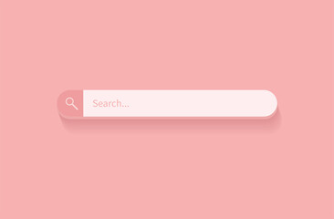 search bar design element on pink background. search bar for ui. vector illustration