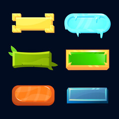Wall Mural - set of various style game ui button for gui asset elements vector illustration