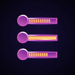 Wall Mural - game ui elements. fantasy purple game bar, health bar and etc. suitable for 2d gui action, rpg, and 