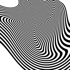 Sticker - Design monochrome stripy illusion background