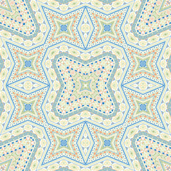  Indian repeating pattern vector design. Oriental geometric background. Fabric print in ethnic 