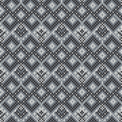 Wall Mural - knitted winter seamless pattern with small geometric elements