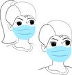 maski dla dzieci uczniów nastolatki chłopiec i dziewczynka w maskach na twarzy