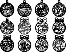 Christmas Baubles Toys  Balls  Ornament  Template Decoration