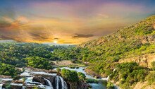 Crocodile River Waterfall At Hartbeespoort Dam In South Africa