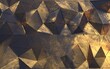 Background with triangular geometric shapes, pyramids in dark shades with gold accents