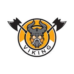 Viking emblem logo design template