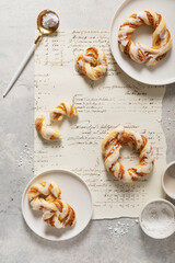 Poster - sweet round desserts with glazed sugar