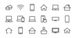 © рувим Антоненко - SMART devices and gadgets linear icons set, vector, contains icons computer, camera, laptop, phone, web devices, electronic appliances, and much more. Editable stroke