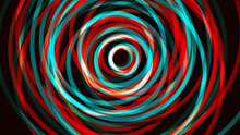 Abstract Intersecting Red Green Cyan Circle Lines On Dark Background