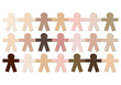 Iconos de personas de diferentes tonos de piel dadas de la mano.