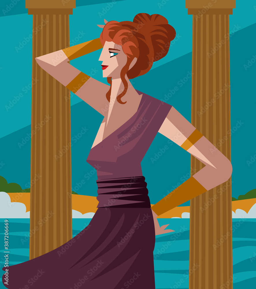venus aphrodite mythology goddess of love in the sea Stock Vector ...
