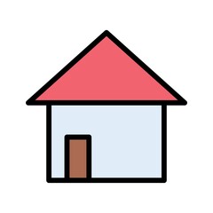 Sticker - Home Flat Icon Color Design Vector Template Illustration