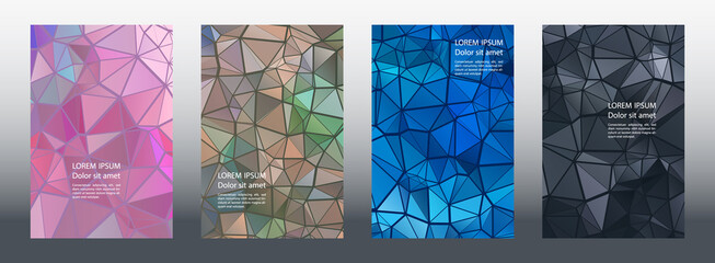 Triangles puzzle mosaic geometric cover templates