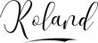 Roland -Male Name Cursive Calligraphy on White Background