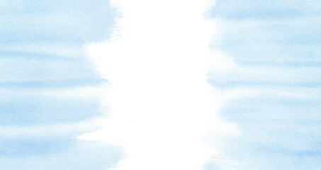 Fototapete - Abstract light blue watercolor for background. Stain artistic handmade on textured paper used as being an element in the decorative design of header, brochure, poster, card, cover or banner.