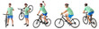 © Pixel-Shot - Sporty young man riding bicycle against white background