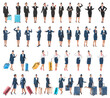 © Pixel-Shot - Collage of different beautiful stewardesses on white background