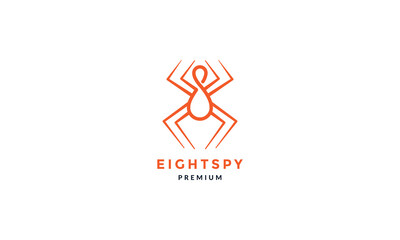 spider  S or eight logo vector illustration design