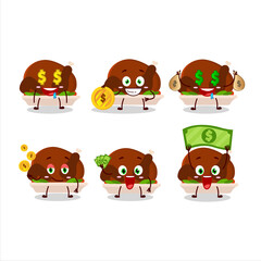 Poster - Turkey meat cartoon character with cute emoticon bring money