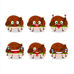 Sticker - Cartoon character of turkey meat with smile expression