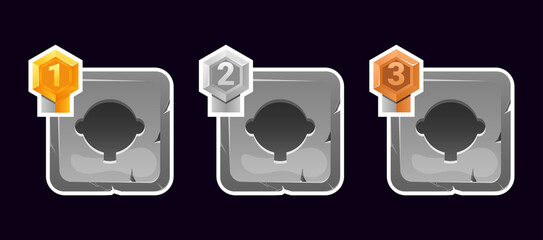 Wall Mural - set of rock stone frame template icon with grade for gui asset elements. vector illustration