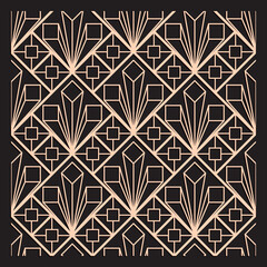 Wall Mural - Laser cutting interior panel. Art Deco vector design. Plywood lasercut square tiles. Square seamless patterns for printing, engraving, paper cut. Stencil lattice ornament. Decal. Fence.