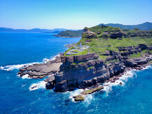 April 23, 2017, Aerial View Of BiTouCape LightHouse, Northeast Corner, New Taipei City, Taiwan.