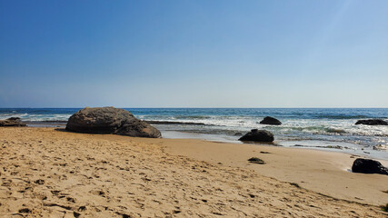 Crystal Cove State Beach Coast Line With Large Rocks And Waves