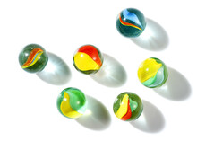 Colorful Marbles On White Background