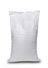 White Full Polypropylene Bag On White Isolated Background