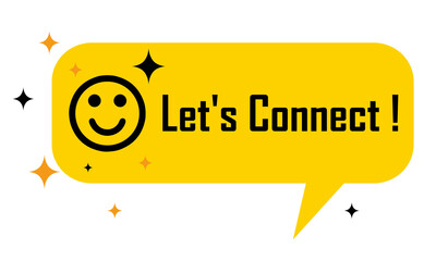 let's Connect in yellow dialog bubble and stars