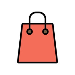 Sticker - Shopping Bag Icon Color Design Vector Template