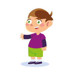 Sticker - cute little boy character cartoon