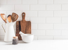 Kitchen Background With Kitchen Utensils