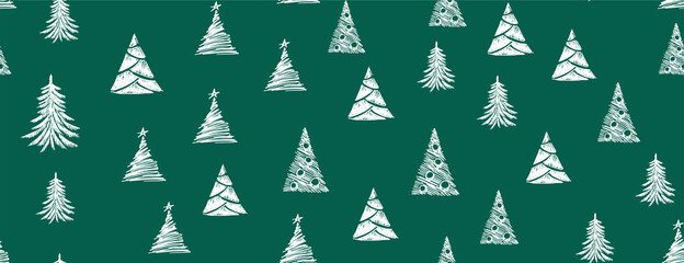 Wall Mural - christmas tree hand drawn illustrations. vector.