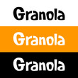 © mvdiduk - set of Granola logo design with handmade lettering. vector illustration template. Black, white, orange color options.