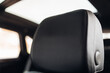 Car fabric leather headrest close up