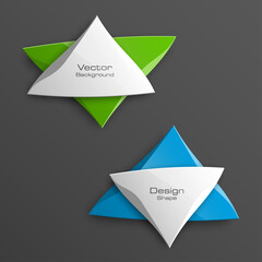 abstract triangle banner set. The two triangle form advertising poster. The flat banner image. Advertising Design shape. label banner tag.