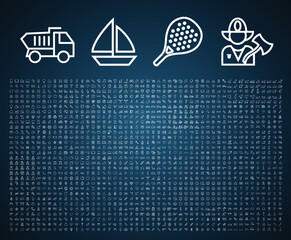 Wall Mural - set of 1500 high quality universal icons . isolated vector elements