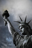 Fototapeta Nowy Jork - American symbol and cloudy sky on background