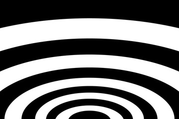 Sticker - Abstract striped concentric - black and white background, Ellipse pattern, 