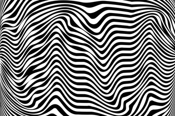 Poster - Striped abstract background - black and white