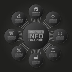 Aufkleber - Business infographic vector template with 8 oprions