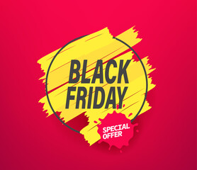 Poster - Black friday special offer vector advertising banner