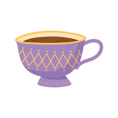 Sticker - tea, purple teacup beverage isolated design