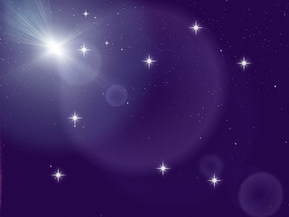 Wall Mural - universe starry sky flares bright planet cosmic blue starry sky galaxy space background template