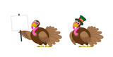 Fototapeta Pokój dzieciecy - Thanksgiving day. Holiday poster design in cartoon style. Vector illustration.