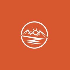 Sticker - Mountain logo vector icon