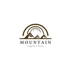 Canvas Print - Mountain logo vector icon